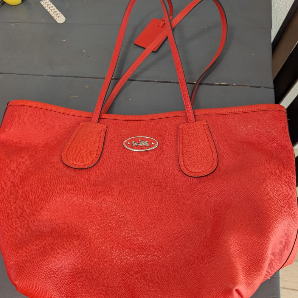 Coach Vibrant Red Leather Shoulder Bag